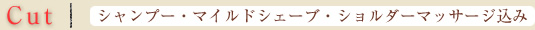 Cut | シャンプー・マイルドシェーブ・ショルダーマッサージ込み